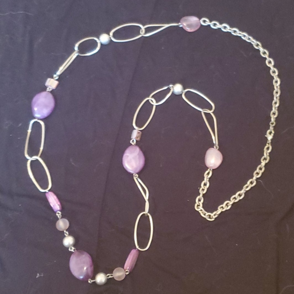 Purple and silver necklace